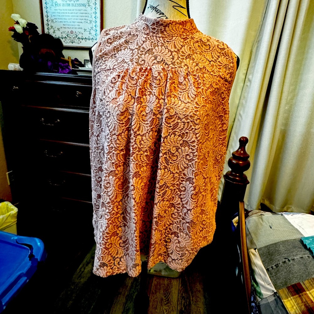 Pink sleeveless top